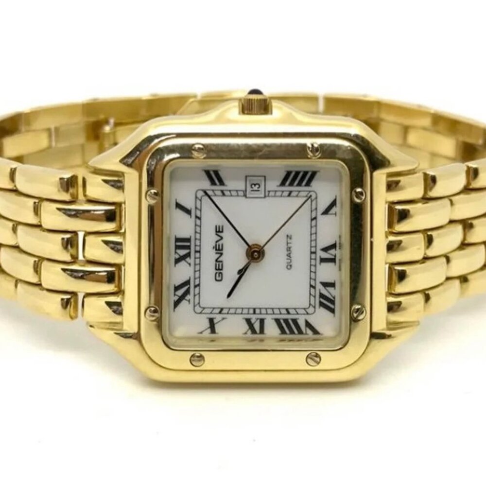 14K Solid Yellow Gold Geneve Watch, Unisex